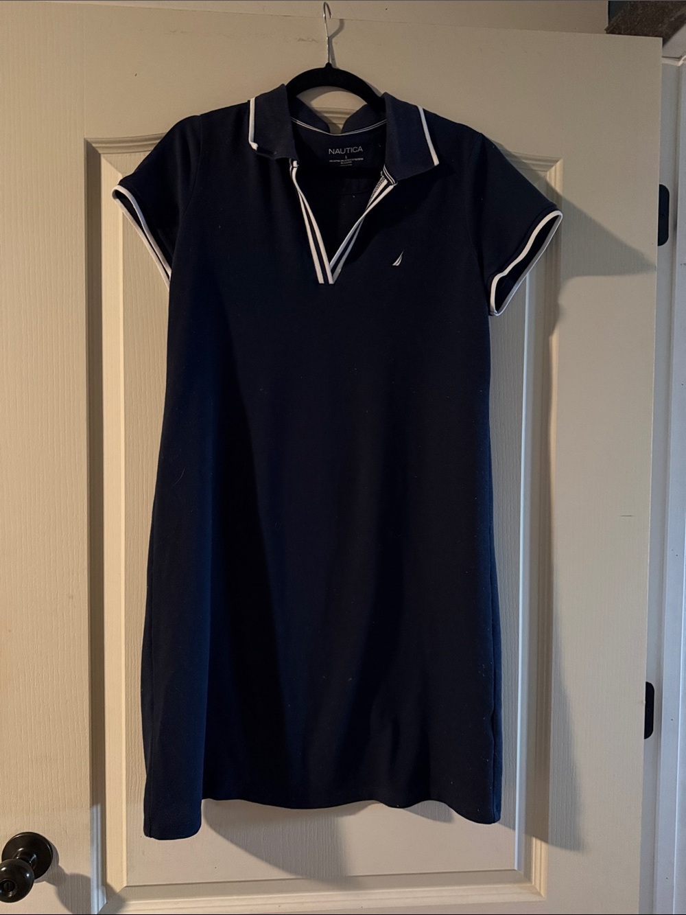Nautica Navy Polo Dress with White Trim